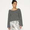 10DAYS Boat Neck Sweater Stripes