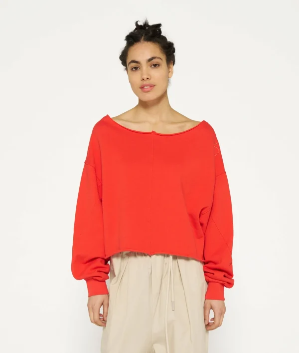 10DAYS Cropped Boat Neck Sweater