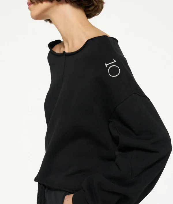 10DAYS Cropped Boat Neck Sweater
