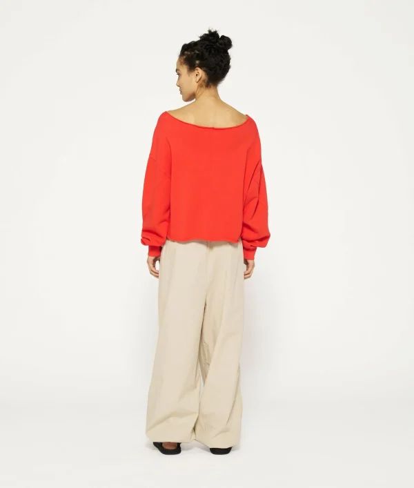 10DAYS Cropped Boat Neck Sweater