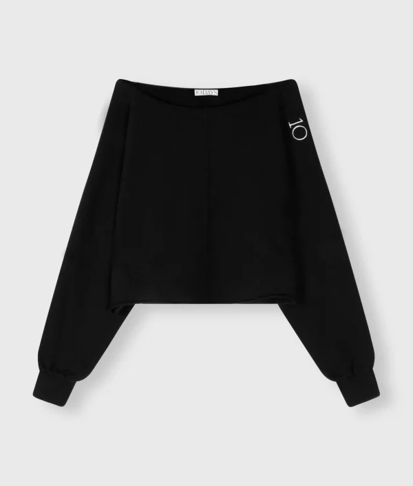 10DAYS Cropped Boat Neck Sweater