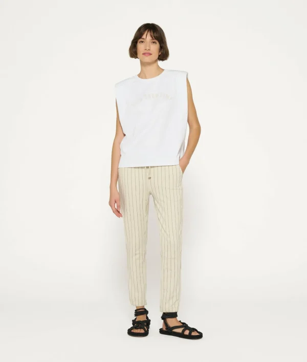 10DAYS Cropped Jogger Pinstripe