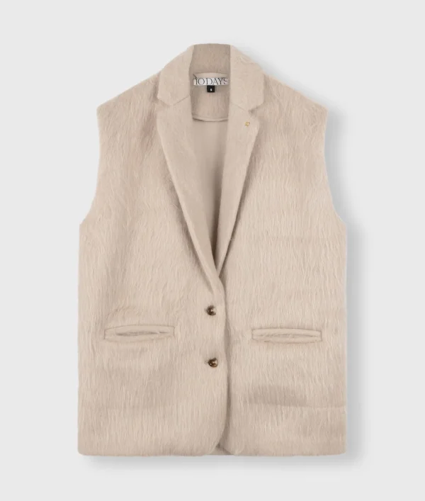 10DAYS Hairy Sleeveless Blazer