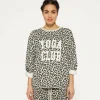 10DAYS Raw Edge Statement Sweater Leopard
