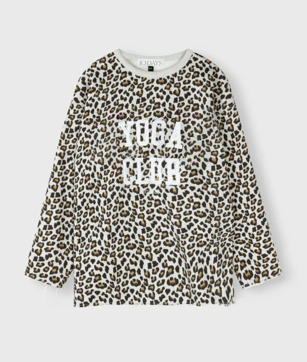 10DAYS Raw Edge Statement Sweater Leopard