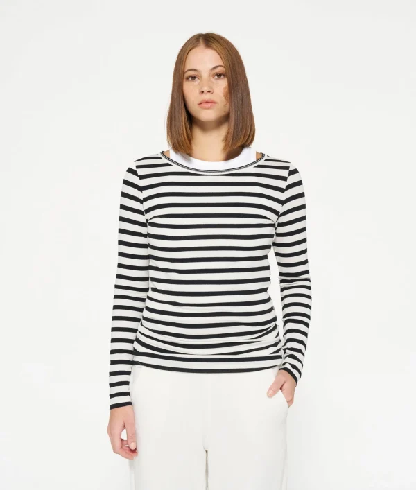 10DAYS Soft Boat Neck Top Stripes
