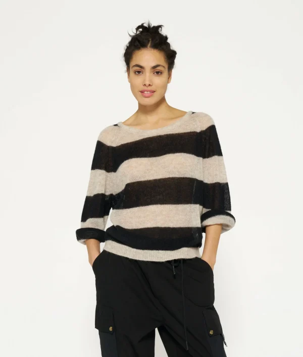 10DAYS Sweater Thin Knit Stripes
