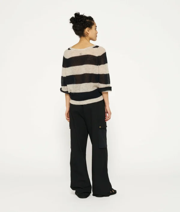 10DAYS Sweater Thin Knit Stripes