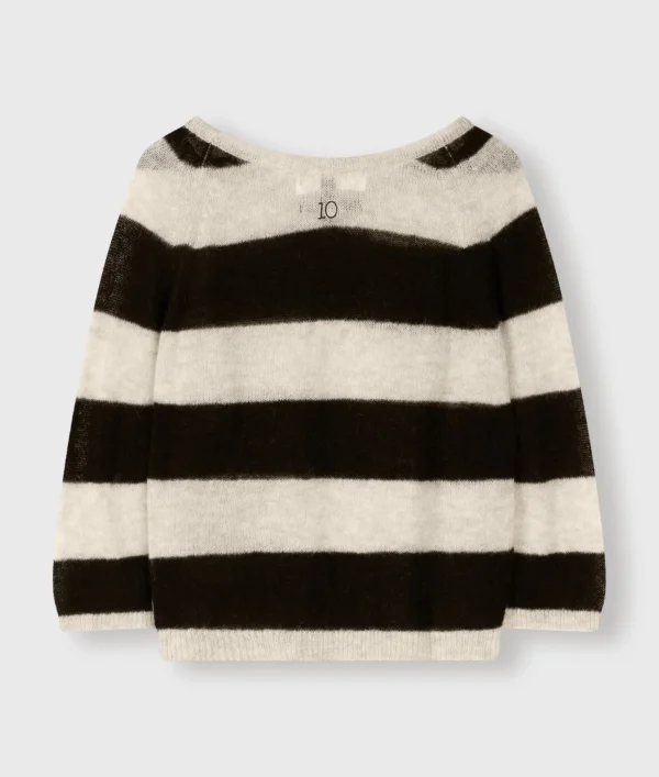 10DAYS Sweater Thin Knit Stripes