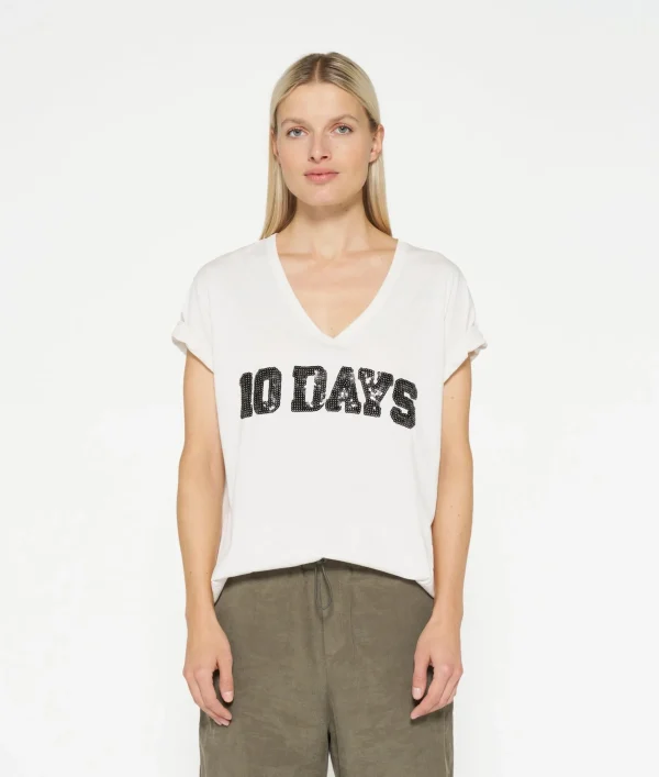 10DAYS Tee Sequins Logo