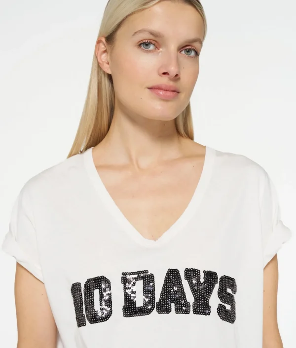 10DAYS Tee Sequins Logo
