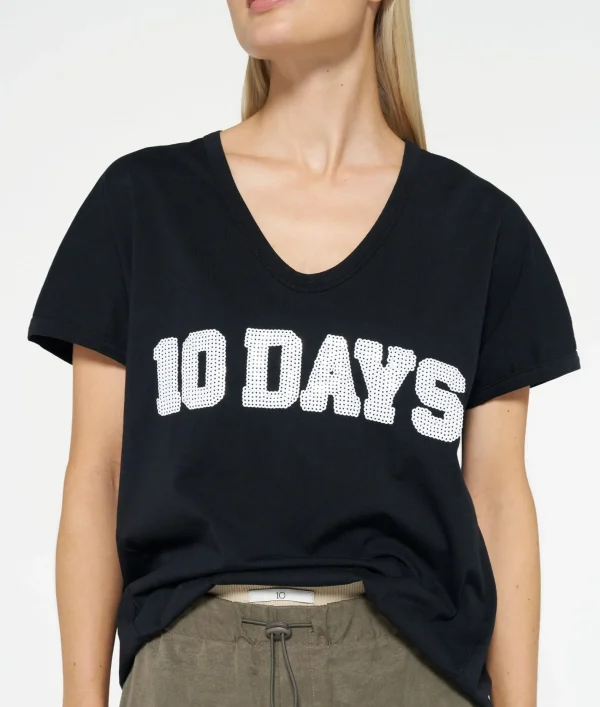 10DAYS Tee Sequins Logo