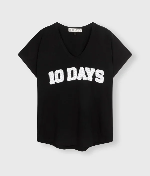 10DAYS Tee Sequins Logo