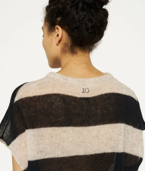 10DAYS Tee Thin Knit Stripes