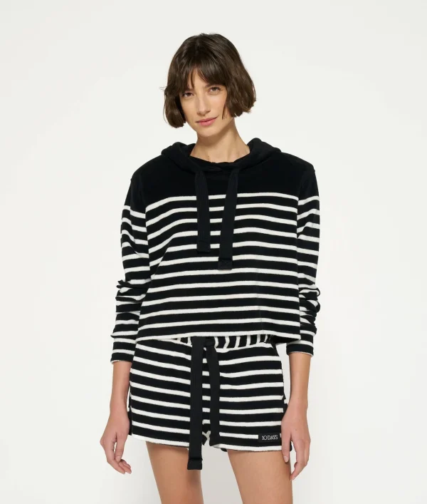 10DAYS Terry Hoodie Stripes