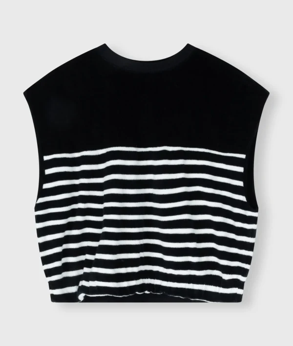10DAYS Terry Sleeveless Sweater Stripes