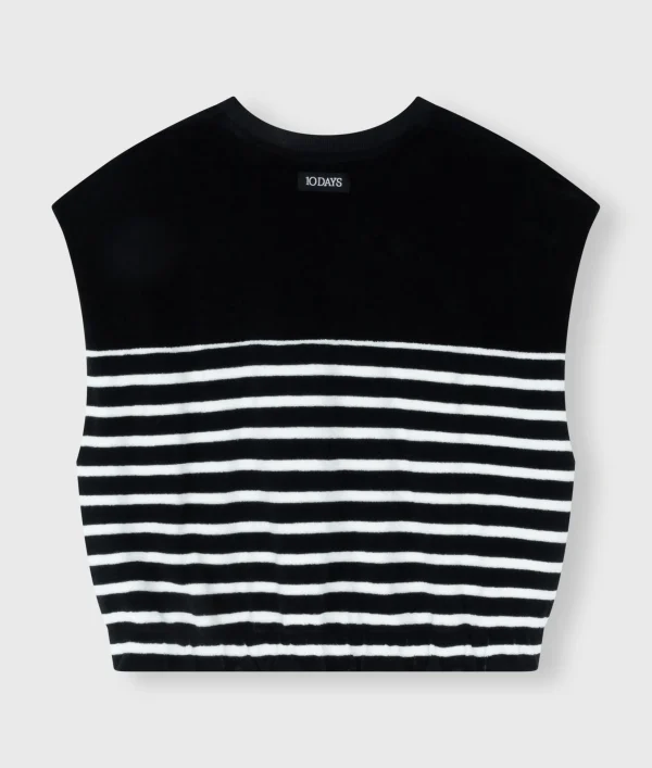10DAYS Terry Sleeveless Sweater Stripes
