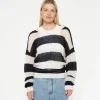10DAYS Thin Knit Sweater Block Stripe