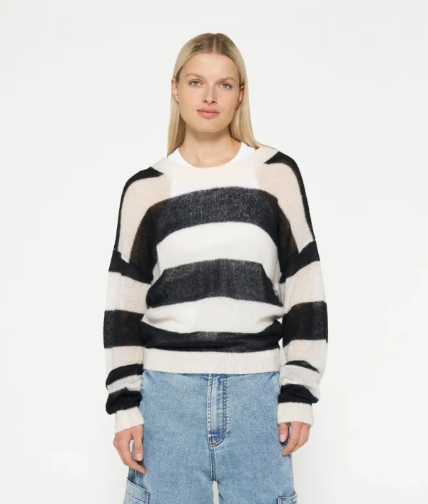 10DAYS Thin Knit Sweater Block Stripe