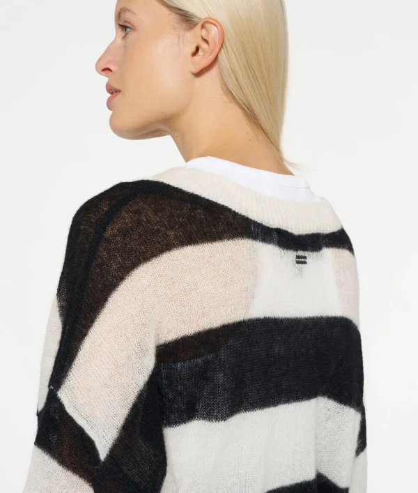 10DAYS Thin Knit Sweater Block Stripe