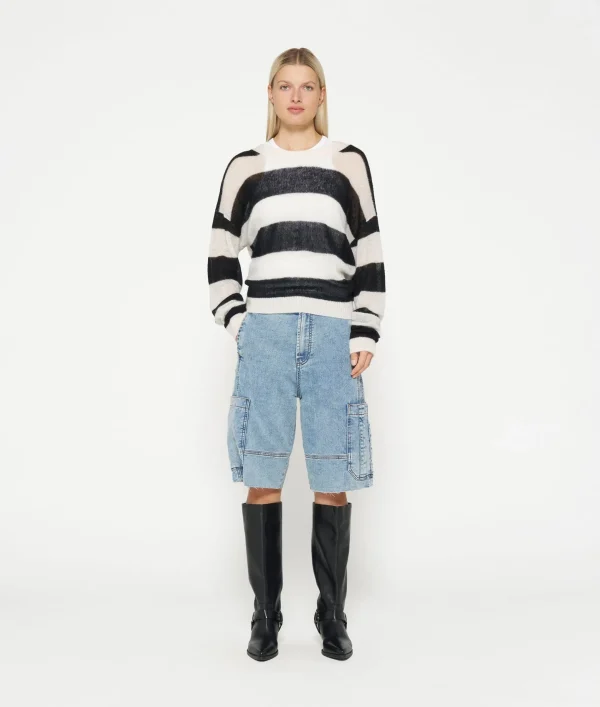 10DAYS Thin Knit Sweater Block Stripe