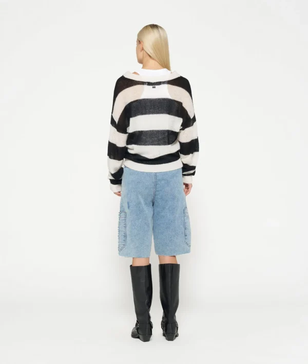 10DAYS Thin Knit Sweater Block Stripe