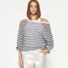 10DAYS Thin Knit Sweater Stripe