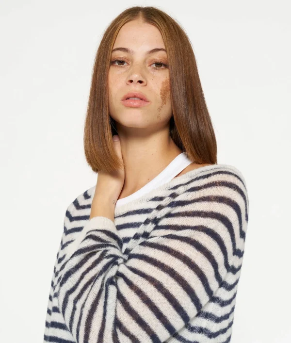 10DAYS Thin Knit Sweater Stripe