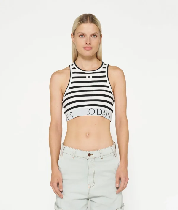 10DAYS Top Rib Stripe
