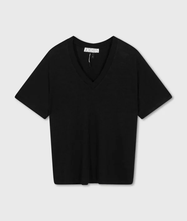 10DAYS V-Neck Tee Linen Cotton