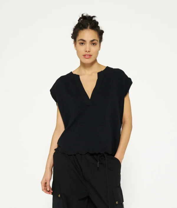 10DAYS V-Neck Top Fleece