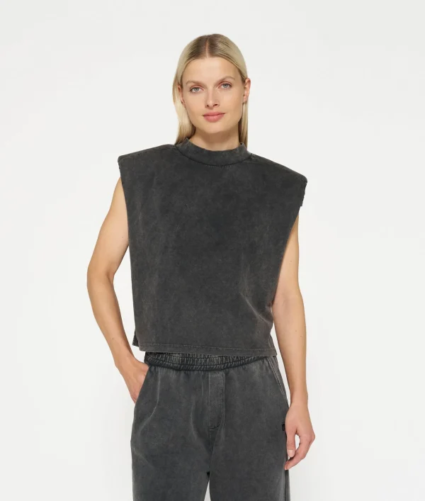 10DAYS Washed Padded Shoulder Tee